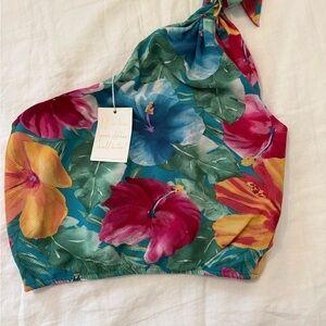 Show Me Your MuMu Heyday One Shoulder Top in Hawaiian Floral